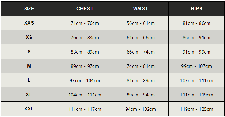 2024 Huub Mens Alta Buoyancy Shorts Size Chart 0 Størrelsesskema